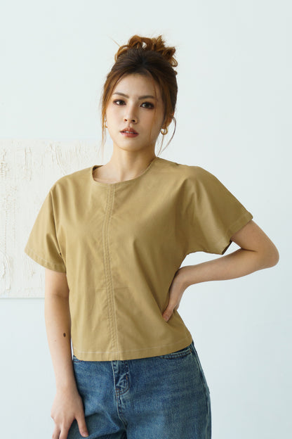 Zip-Back Top (Khaki)