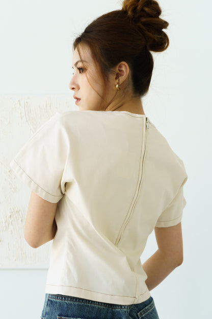 Zip-Back Top (Beige)