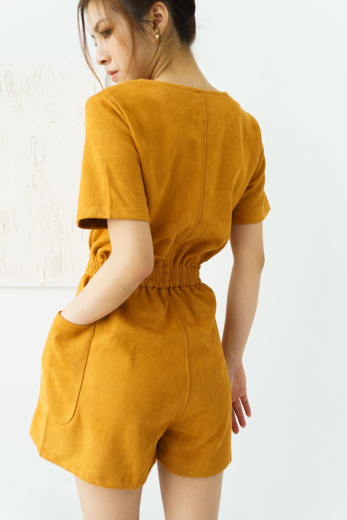 Suede Jumpsuit (Camel)