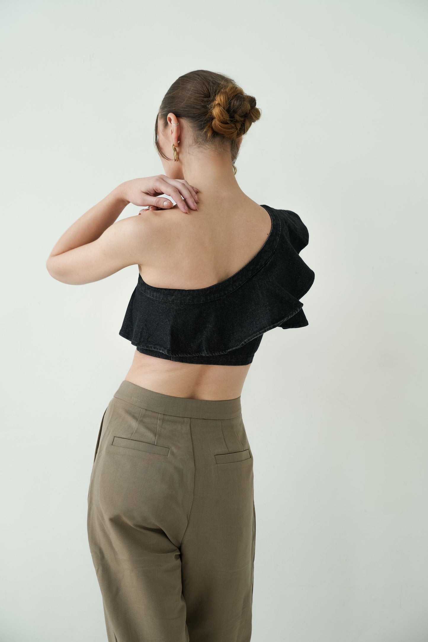 Denim Crop Top (Black)