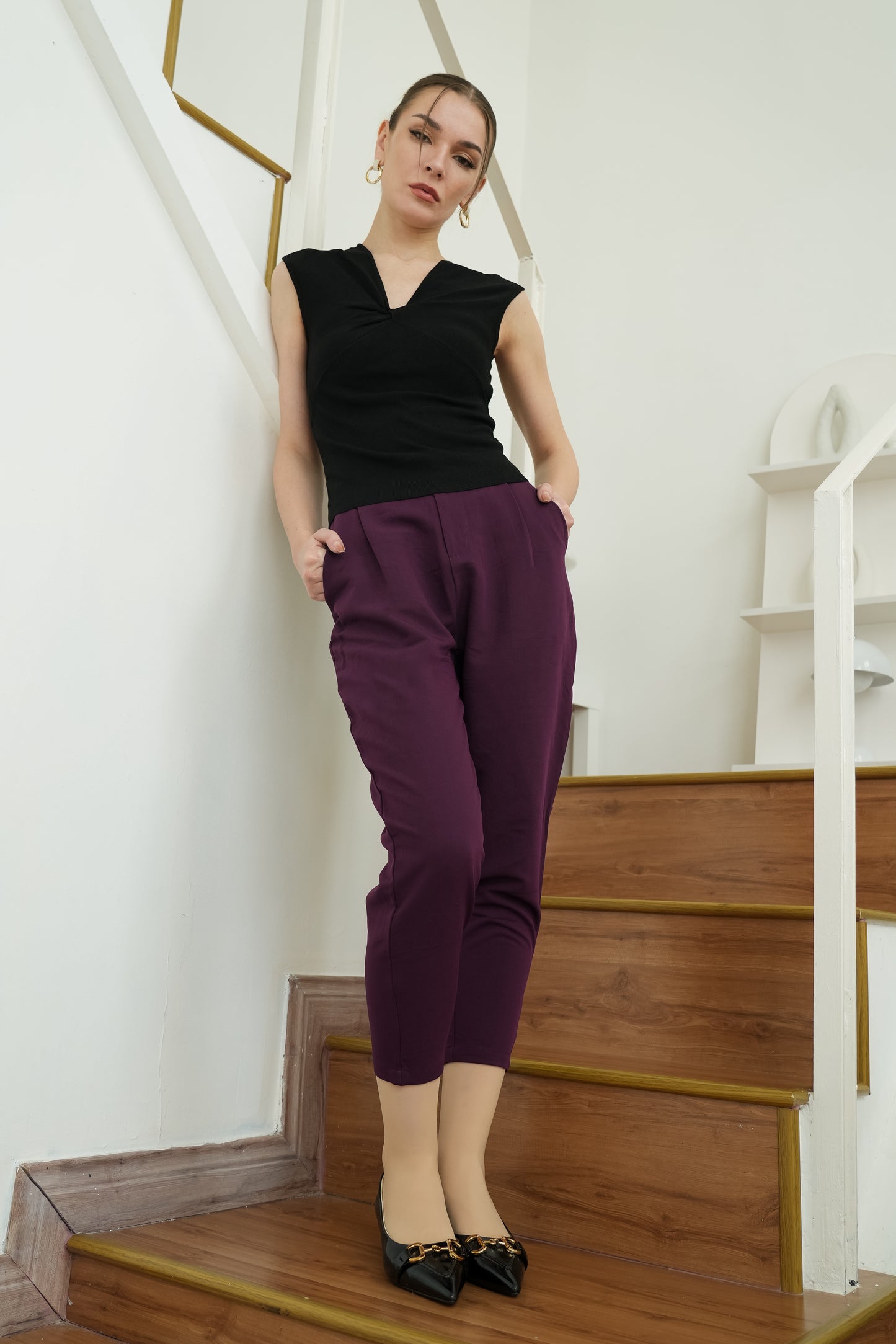 Capri Suit Pants (Purple)