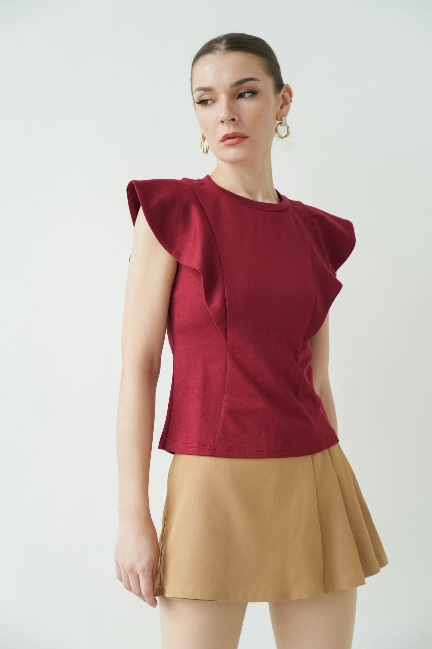 Wingsleeve Top (Maroon)