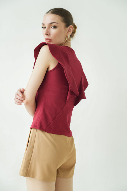 Wingsleeve Top (Maroon)