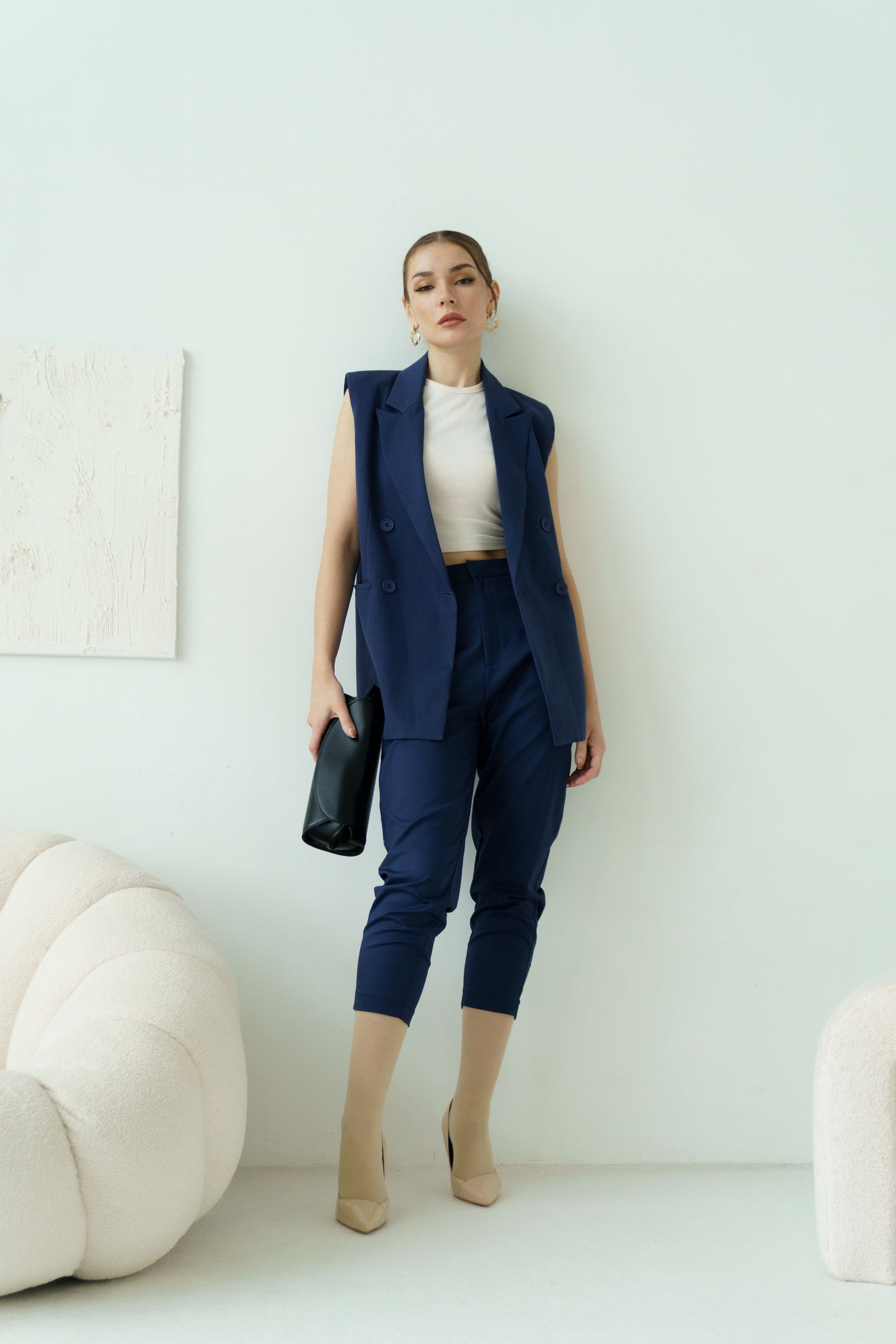 Sleeveless Coat (Blue)