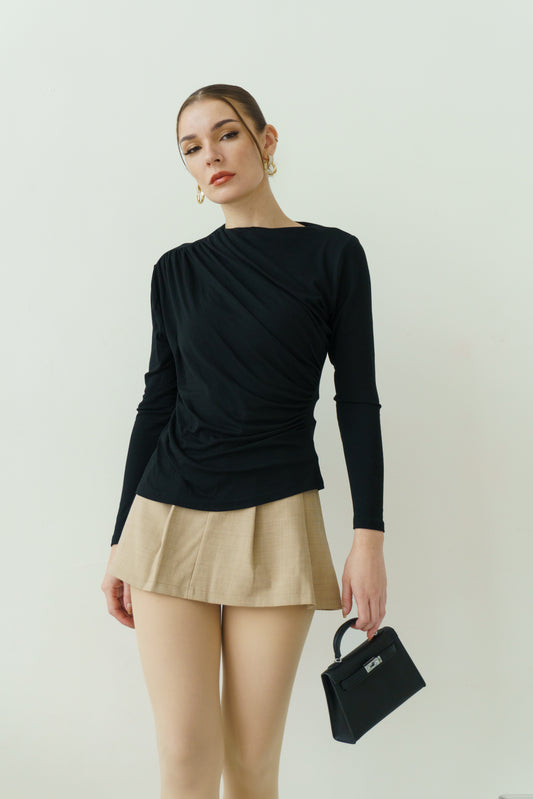 Asymmetrical Stretch Top (Black)