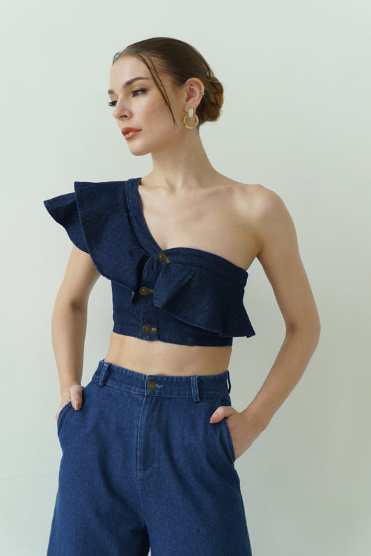 Denim Crop Top (Blue)