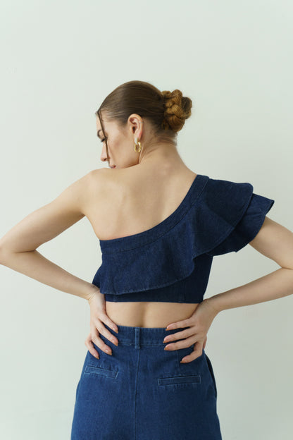 Denim Crop Top (Blue)