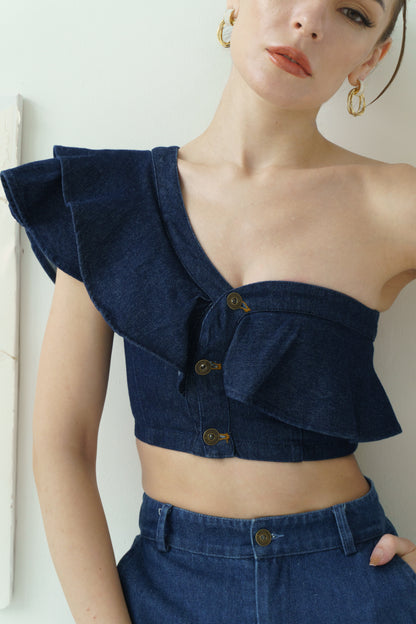 Denim Crop Top (Blue)