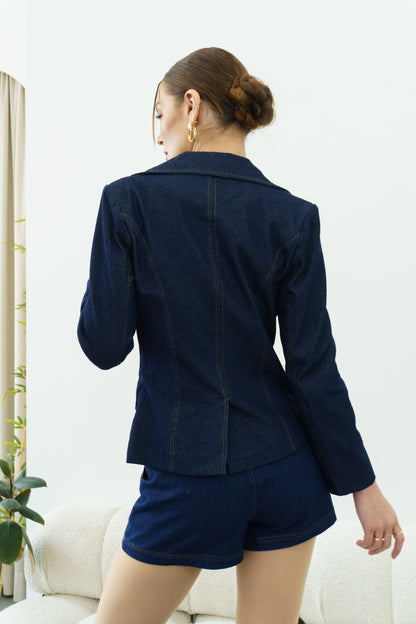 Denim Blazer (Dark Blue)