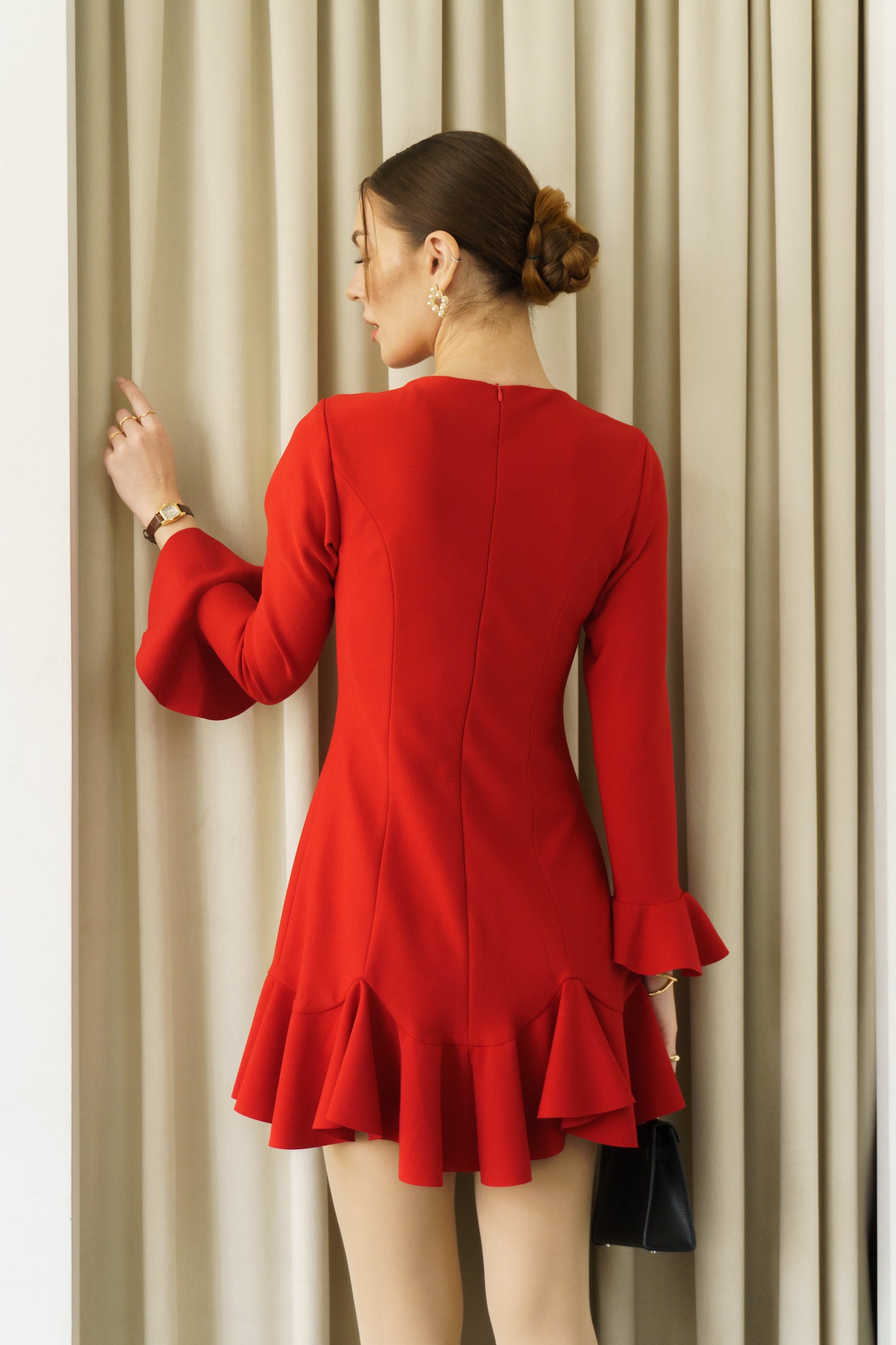 Ruffle CNY Dress (Red)