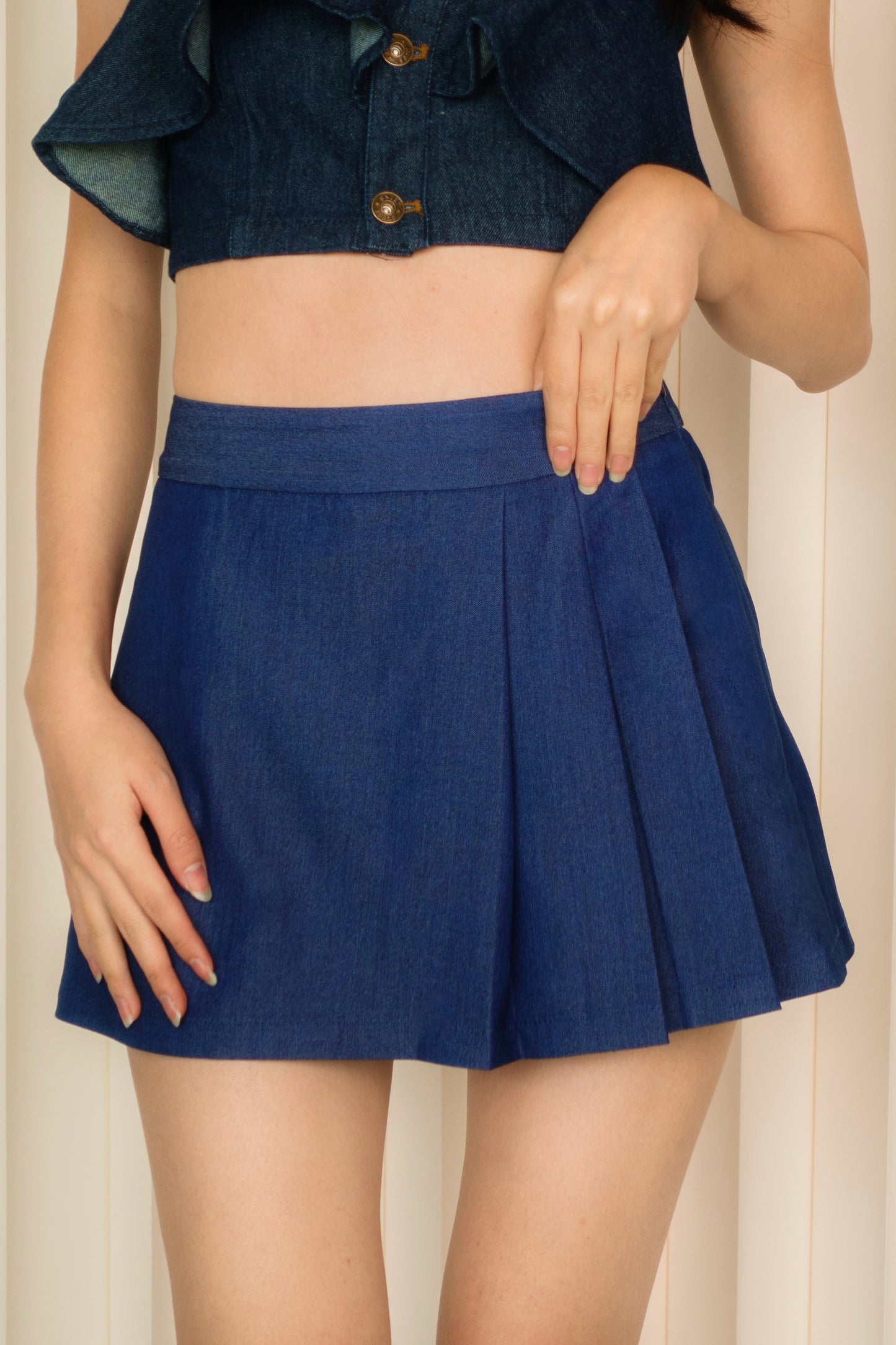 Pleated Skort (Navy Blue)