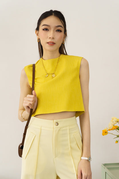 Chic Sleeveless Top (Yellow)