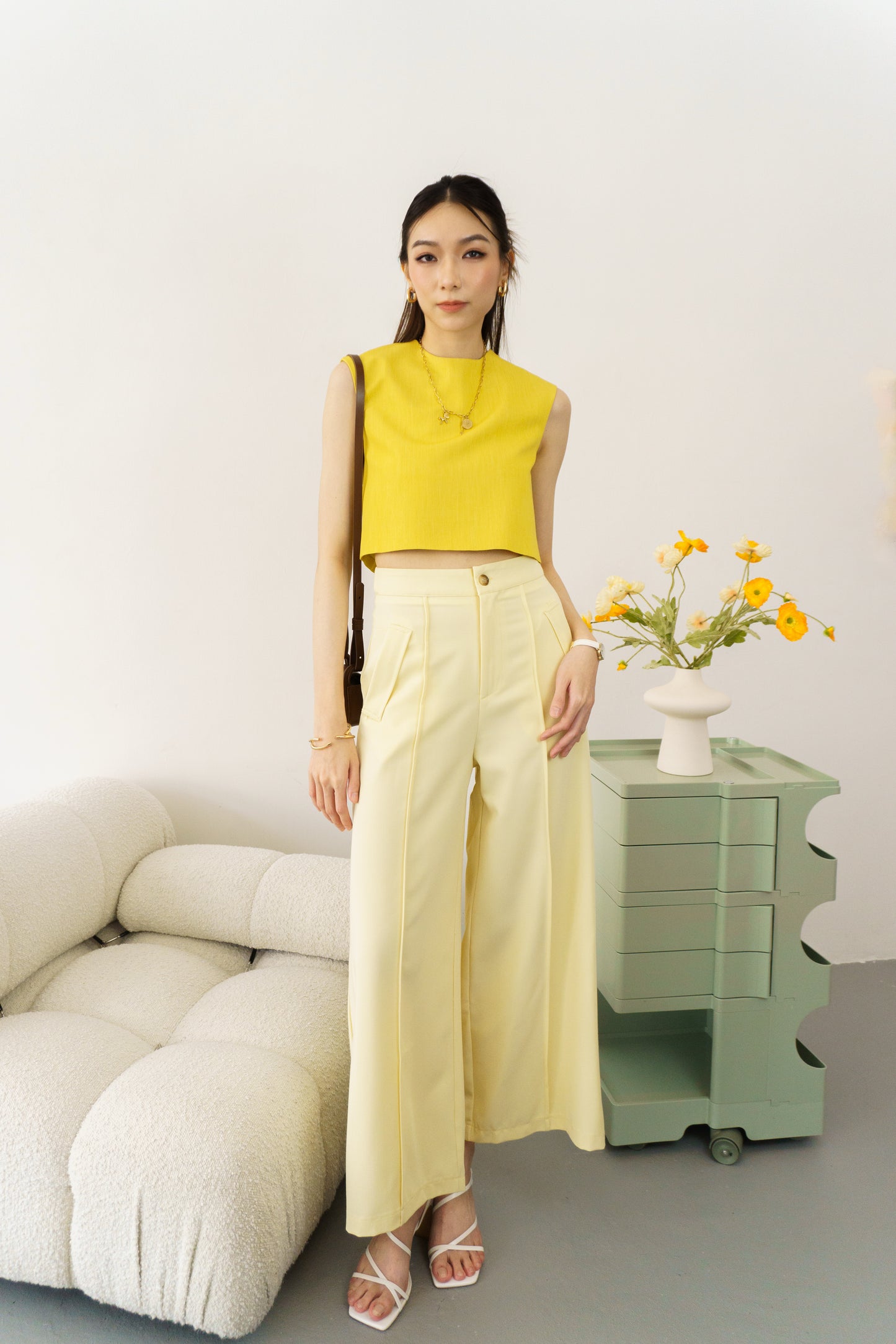 Chic Sleeveless Top (Yellow)