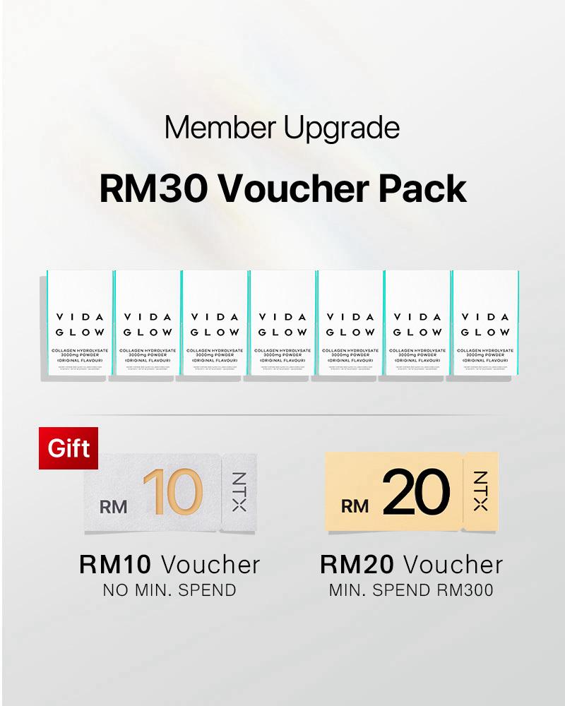 【Member Upgrade】Vida Glow Collagen Hydrolysate*7 packs Free RM30 voucher pack