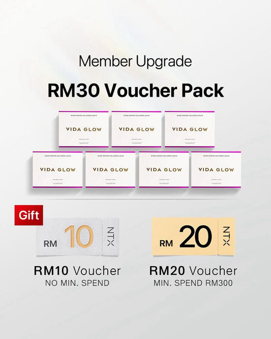 【Member Upgrade】Vida Glow Collagen Liquid Advance 15 sachets*7 packs Free RM30 voucher pack